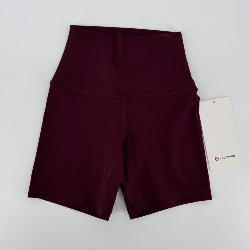 Lululemon Align High-Rise Short 6" Garnet Nulu Yoga Biker Shorts LW7BT3S Size 0